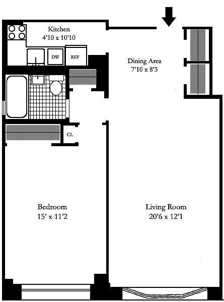 1 bed, 1 bath, 679 sqft, $3,800, Unit 8D