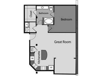 1 bed, 1 bath, 824 sqft, $1,901