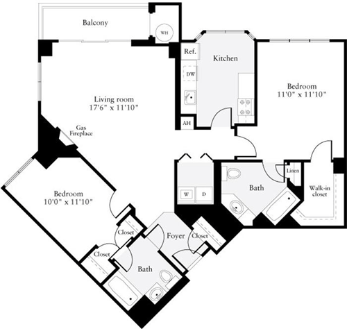 2 beds, 2 baths, 1,205 sqft, $4,129, Unit 408