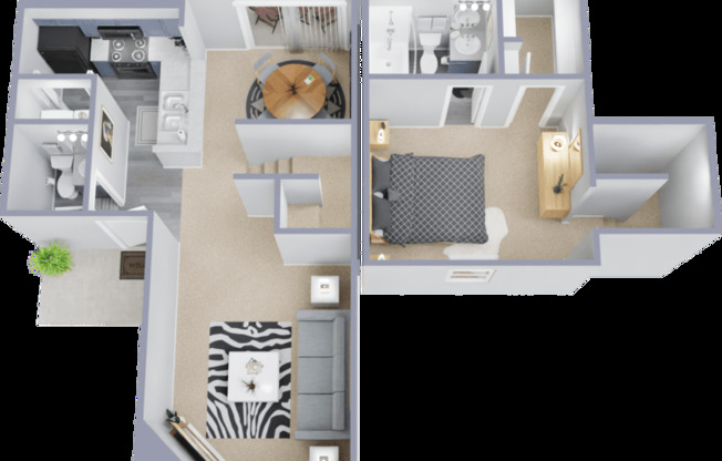 1 bed, 1.5 baths, 839 sqft, $1,424