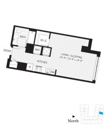 Studio, 1 bath, 550 sqft, $2,023