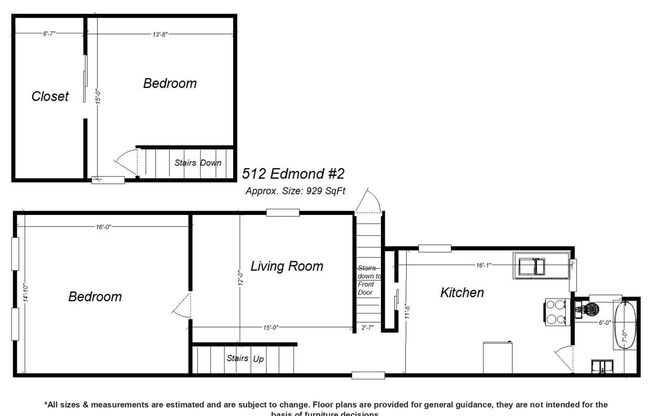 2 beds, 1 bath, 929 sqft, $1,459, Unit 512 Edmond St. #2