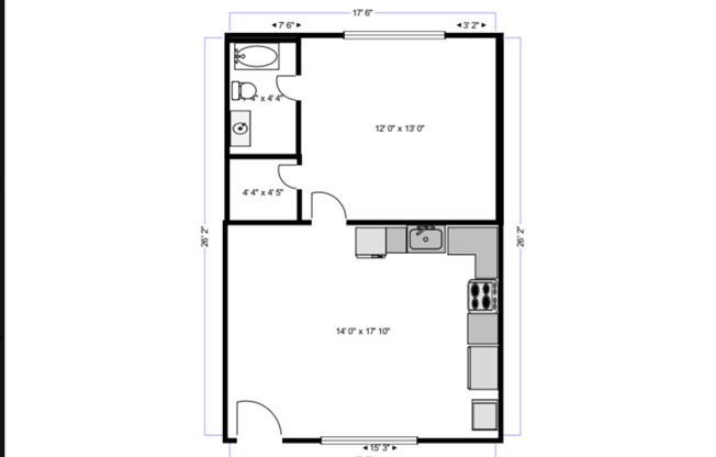 1 bed, 1 bath, 376 sqft, $1,267, Unit 115