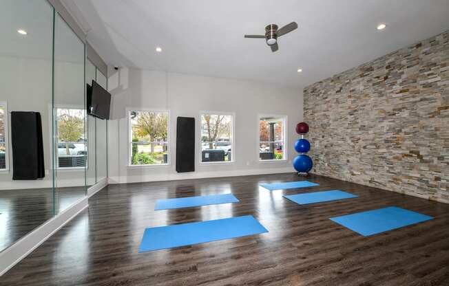 Yoga studio and exercise room at Artesian on Westheimer, Houston, 77077