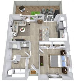 1 bed, 1 bath, 690 sqft, $1,519