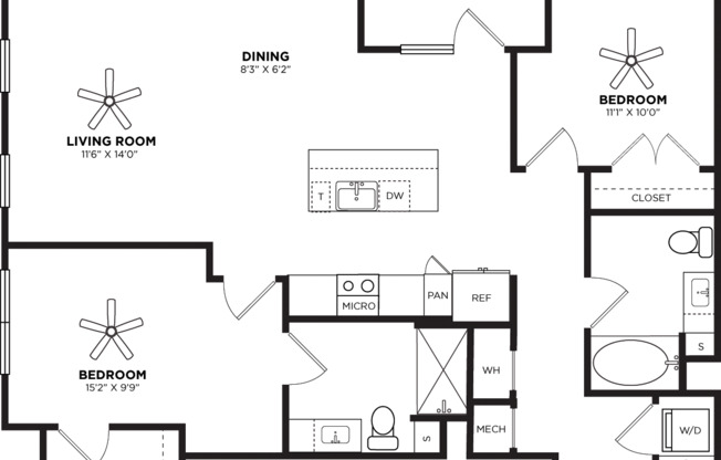 2 beds, 2 baths, 1,187 sqft, $4,394, Unit 235