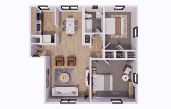 2 beds, 1 bath, 640 sqft, $1,535, Unit 4115T203