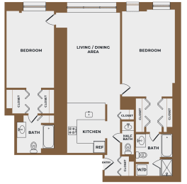 2 beds, 2.5 baths, 1,260 sqft, $3,670