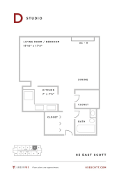 Studio, 1 bath, $1,645