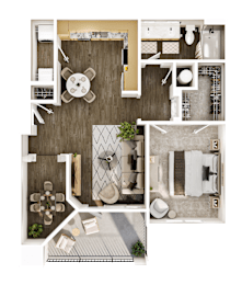 1 bed, 1 bath, 822 sqft, $1,496