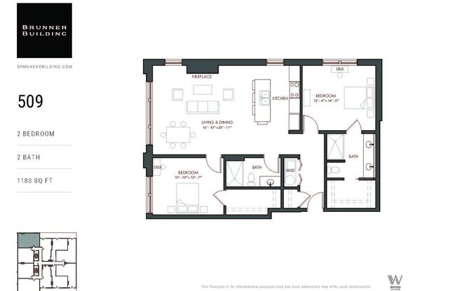 2 beds, 2 baths, 1,230 sqft, $2,495, Unit 509
