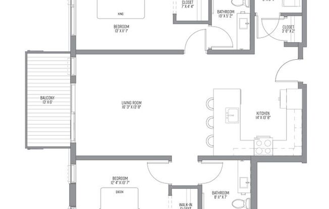 2 beds, 2 baths, 1,173 sqft, $2,900, Unit 321 Jefferson-704