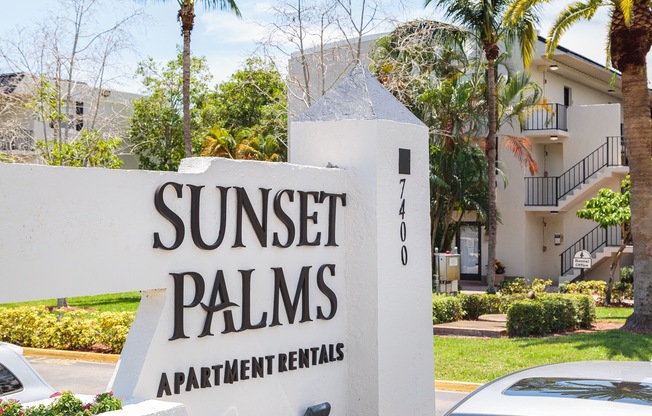 Sunset Palms Welcome Sign