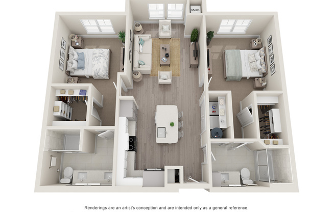 2 beds, 2 baths, 1,058 sqft, $2,595