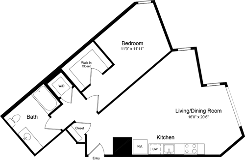 1 bed, 1 bath, 833 sqft, $4,195, Unit 205