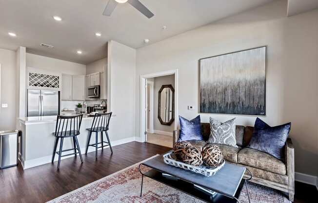 Waterford Market Apartments Dining room and Living room Dallas Texas Apartments