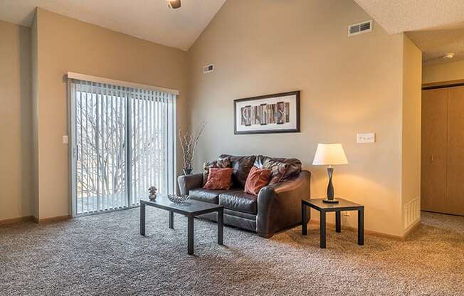 Big and bright living room at Skyline View Apartments in Lincoln NE
