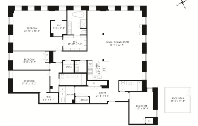 4 beds, 3.5 baths, 3,028 sqft, $23,500, Unit 2B