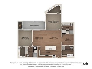 2 beds, 2 baths, 1,377 sqft, $3,600
