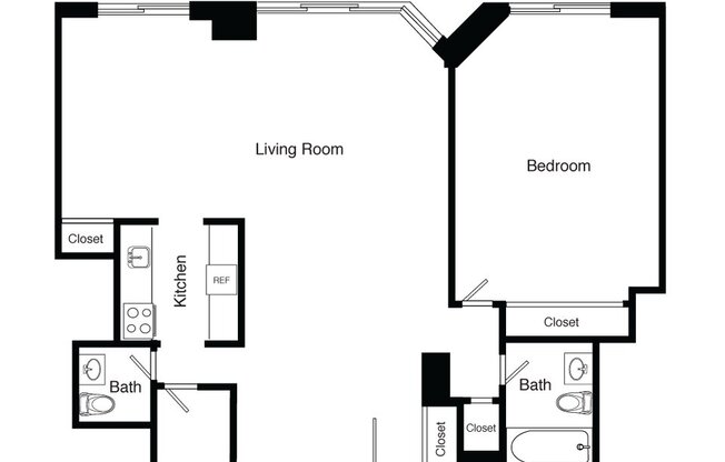 1 bed, 1 bath, 587 sqft, $4,098, Unit S09N