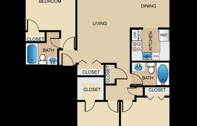 3 beds, 2 baths, 1,140 sqft, $1,599