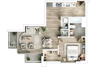 1 bed, 1 bath, 573 sqft, $2,080