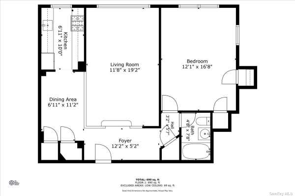 1 bed, 1 bath, 690 sqft, $2,400, Unit 6F