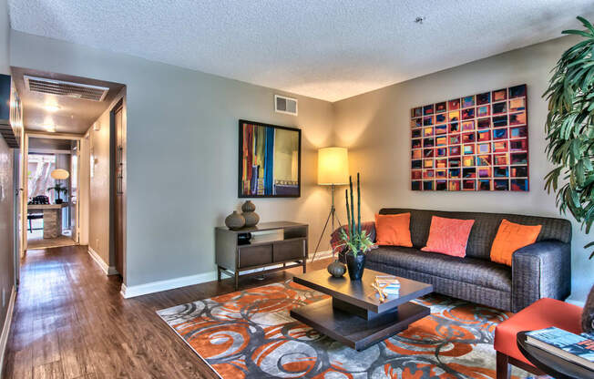 Living Room at Desert Flower Apartment Homes.