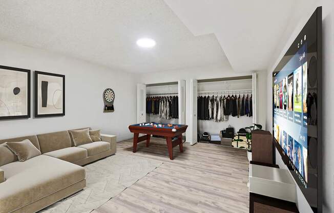 Living room with a TV at Vistas of Annandale, Annandale, 22003