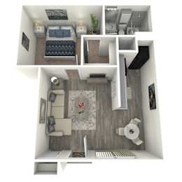 Studio, 1 bath, 424 sqft, $840