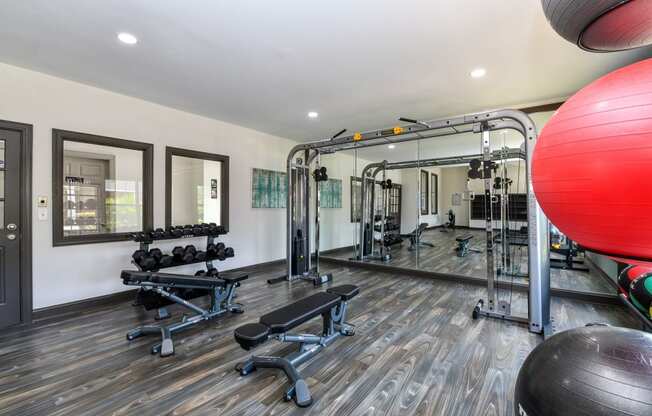 Fitness Center with Free Weights at The FInley, Jacksonville, FL  32210