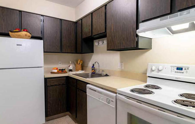 apartment kitchen with appliances