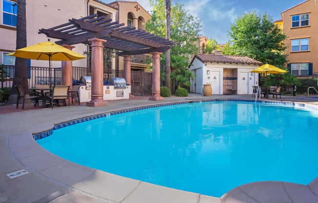 Swimming pool with seating area