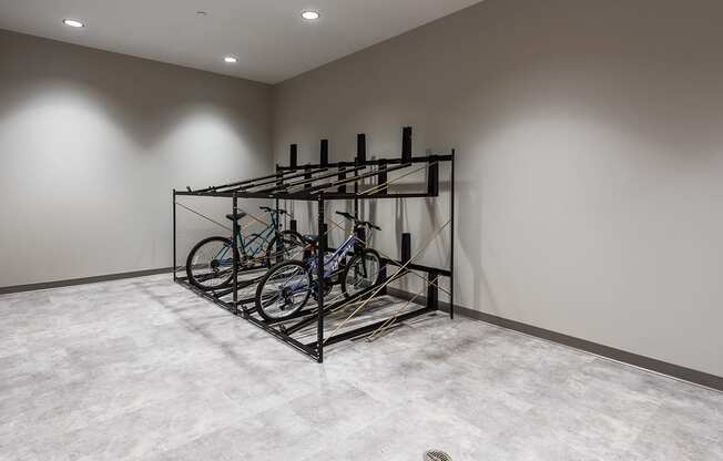 bike storage room at The Residences at Delmar DivINe, St Louis, MO, 63112