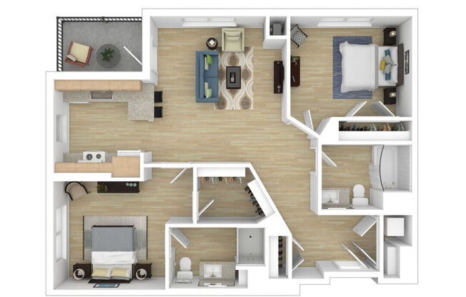 2 beds, 2 baths, 976 sqft, $2,799