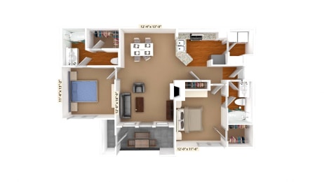 2 beds, 2 baths, 1,153 sqft, $1,813