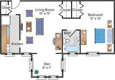 1 bed, 1 bath, 732 sqft, $2,150