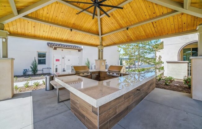 Covered outdoor kitchen