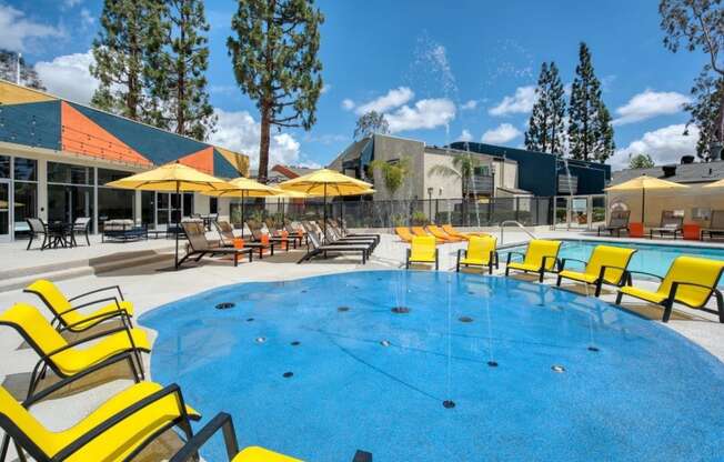 Splash pad at Horizon Apartments in Santa Ana, California