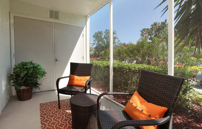 Our patios make for a great entertaining and relaxation spot at Coral Club, Bradenton, FL, 34210