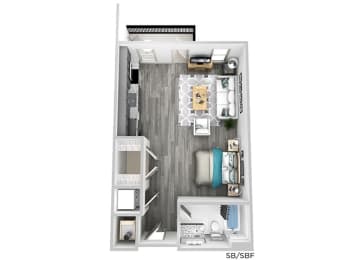 Studio, 1 bath, 587 sqft, $1,365