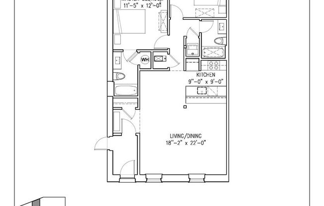 2 beds, 2 baths, 976 sqft, $2,200, Unit 220