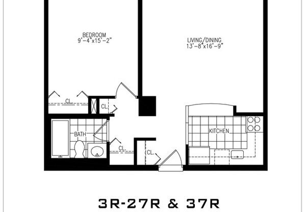 1 bed, 1 bath, $3,950, Unit 3R