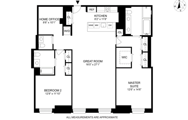 2 beds, 2.5 baths, 1,577 sqft, $19,500, Unit 13P