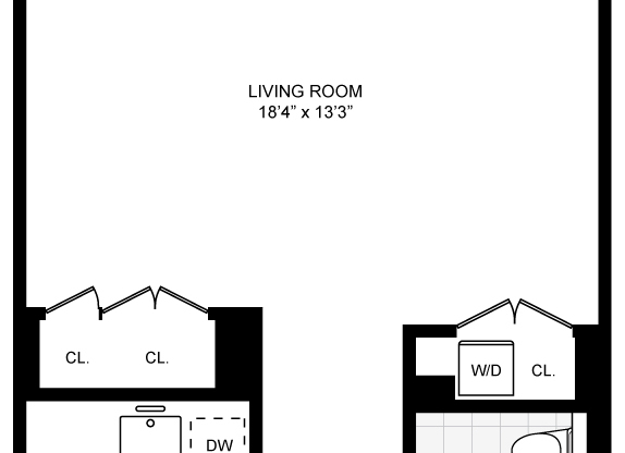 Studio, 1 bath, 505 sqft, $3,995, Unit 6M