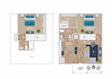 2 beds, 2 baths, 982 sqft, $1,880