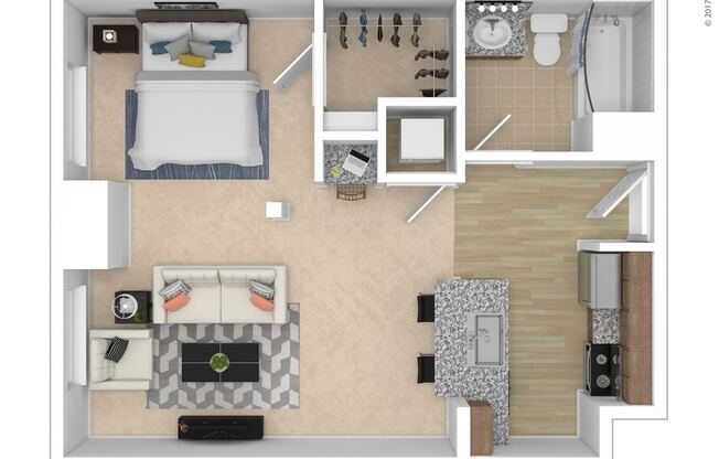 Studio, 1 bath, 518 sqft, $2,605