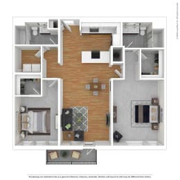 2 beds, 2 baths, 1,400 sqft, $2,560