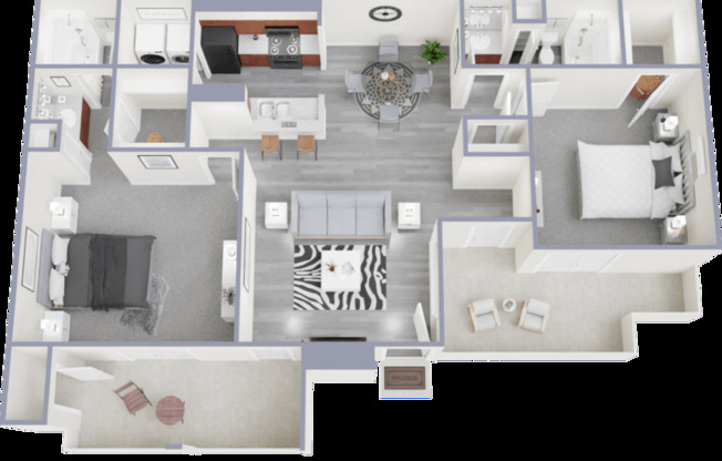 2 beds, 2 baths, 1,010 sqft, $1,000