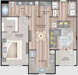 1 bed, 1 bath, 819 sqft, $1,675